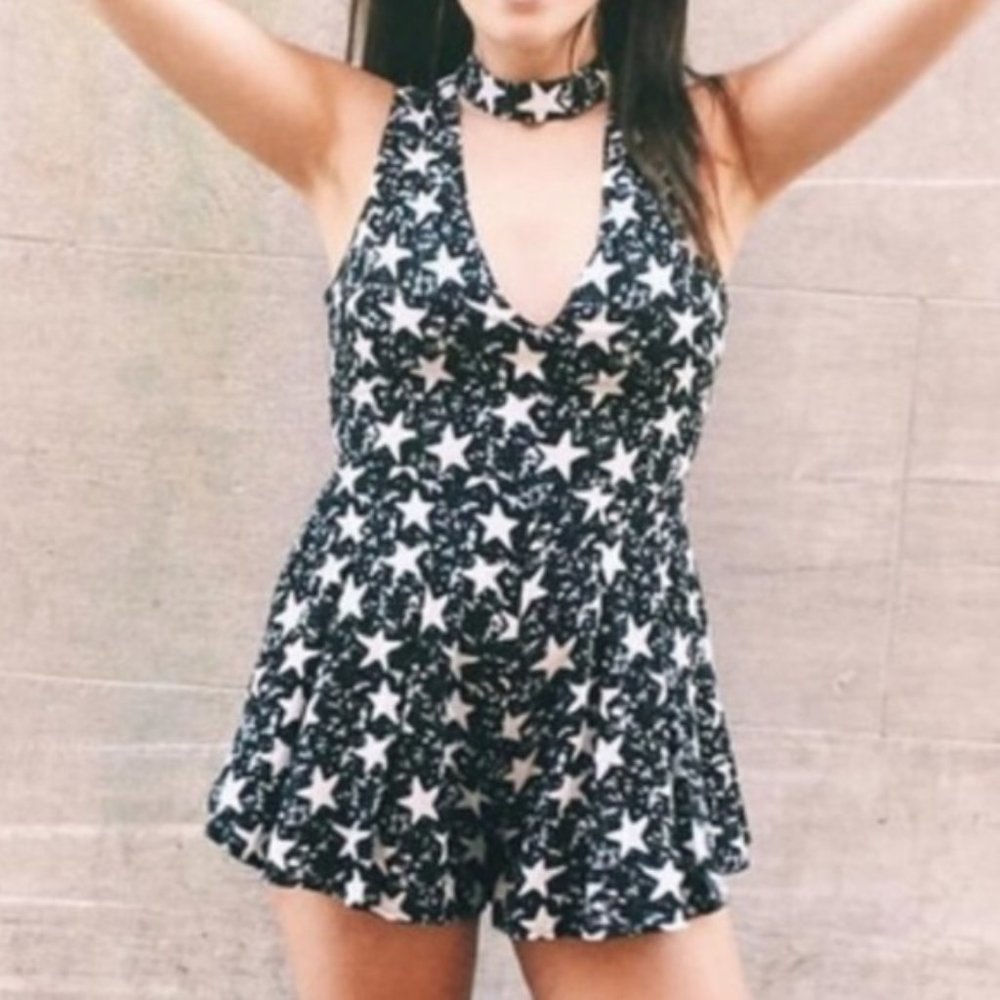 MOVING - MAKE AN OFFER LF Rumor Boutique Star Halter Romper